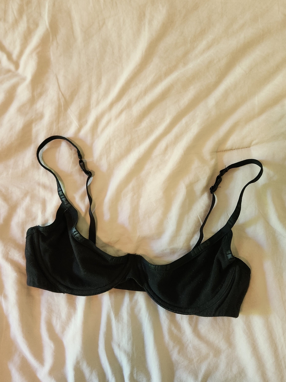 SKIMS Cotton Logo Demi Bra - Black